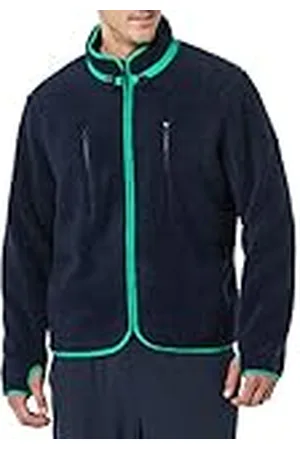 Amazon Chaqueta con Cremallera Completa y Cuello Simulado De Forro Polar Tipo Teddy con Bolsillos En El Pecho Hombre, , L