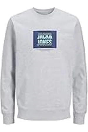 JACK & JONES Sweat Crew Neck Jjhudson-Sudadera con Cuello Redondo, Color Blanco, S para Hombre
