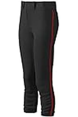 Mizuno Pantalón de Mujer con cinturón Ribeteado para Mujer, Talla S, Color Blanco y Rojo