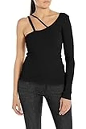 Replay Camisa de manga larga para mujer, top asimétrico, negro (Black 098), XS