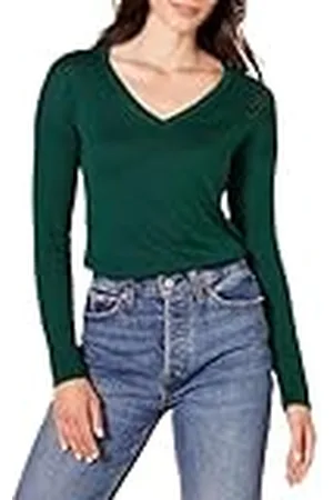 Amazon Jersey Tipo Túnica Ligero de Manga Larga y Cuello en Pico (Disponible en Tallas Grandes) Mujer, , 5XL Grande