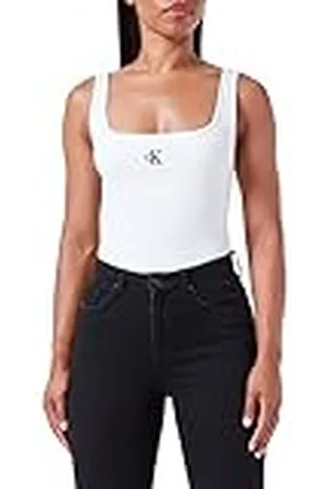Calvin Klein Jeans CK Rib Tank Top J20J223192 Otras Camisetas de Punto, , L para Mujer