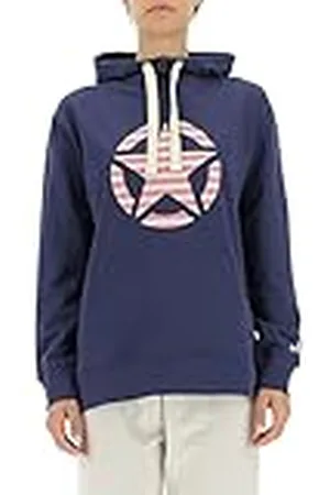 Jeep O102608-A184 J Woman Hooded Oversize Sweatshirt Star Striped Print J22W Mujer S