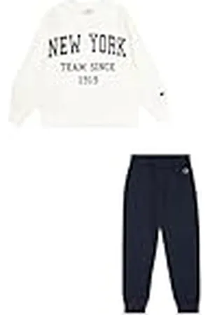 Champion Legacy Script Shop G (405044) -Ultra-Light Soft Compact Powerblend Fleece Crewneck & Rib Cuffs Chandal Bebe, , 5-6 años para Niñas