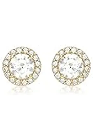 Amazon Pendientes de de 9 Quilates con Halo de circonita cúbica (previamente Amazon Collection)
