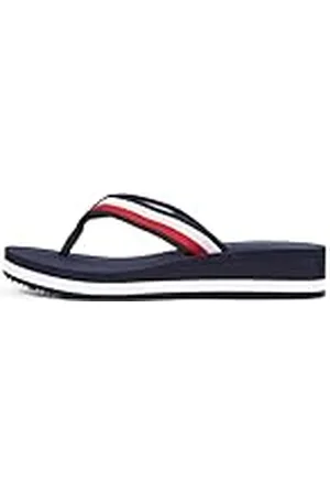 Tommy Hilfiger Chanclas Mujer Wedges Sandalias, Azul (Space Blue), 38
