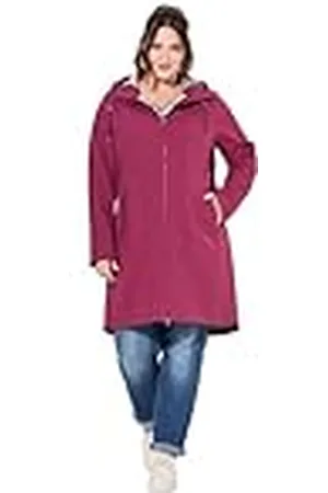 Ulla Popken Hyprar Softshell-longjacke, Wasserabweisend, Kapuze Chaqueta Larga, , 50-52 Mujeres