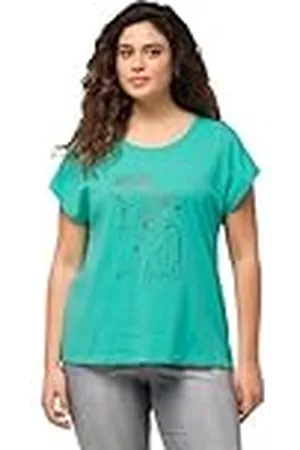 Ulla Popken Camiseta con Estampado de Foil, Talla Grande 831850, , 60 ES/62 ES Mujeres