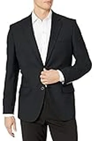 Amazon Blazer Elástico con Corte Clásico de Manga Larga con Botones en la Parte Delantera Hombre, , 48