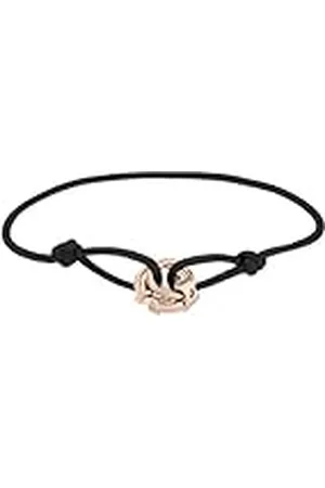 liebeskind Berlin LJ-1645-B-21 - Pulsera de tela con colgante de acero inoxidable en IP, 21 cm, Acero inoxidable, No es una piedra preciosa