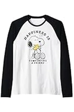 Peanuts Snoopy Happiness is comforting a friend Camiseta Manga Raglan
