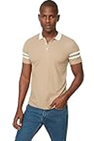 Trendyol Man Neck Knit Hombre Slim Basic Polo Cuello Polos de Punto, , M