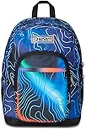 7 for all Mankind Mochila Escolar Freethink, Azul, Mapset Boy, Mochila Doble Compartimento, Bolsillo para PC o Tableta y Bolsillo Porta Botella, Mochila Mediana y Superior, niño, , Talla única, Mochila