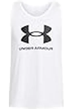 Under Armour UA Sportstyle Logo Tank Camiseta de hombre ligera y de secado rápido, camiseta sin mangas para correr o hacer deporte, color /negro
