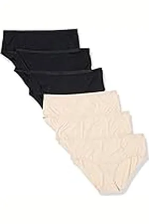 Amazon Ropa Interior de Corte Medio Alto (Disponible en Tallas Grandes) Mujer, Pack de 6, , XXL Grande