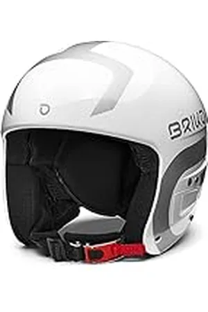 Briko Helmet, Unisex niños, Blanco Brillante y Plateado, S