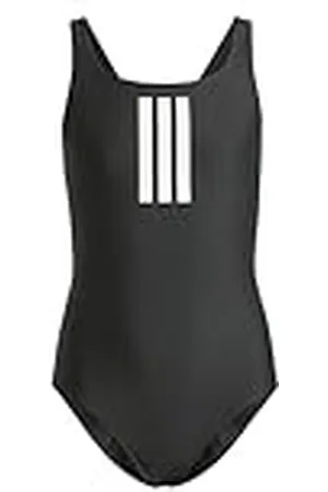 adidas Niñas 3-Stripes Swimsuit Kids, Black/White, 3-4 Years