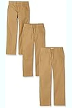 Amazon Pantalones Chinos de Uniforme de Corte Recto y Frente Plano Niño, Pack de 3, , 5 años