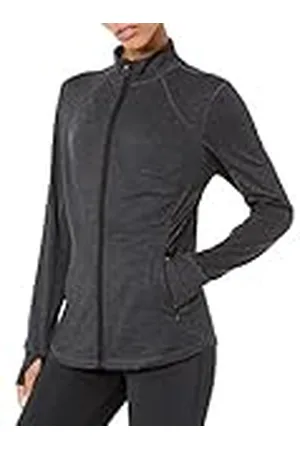 Amazon Chaqueta de Cremallera Completa Elástica, Técnica y de Tejido Cepillado - colores interrumpidos Mujer, , M