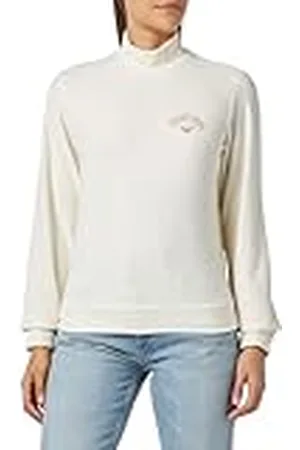 Emporio Armani Emporio Armani Sudadera de Terciopelo Para Mujer, Sudadera Mujer, Pale Cream, XL