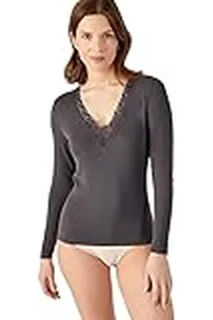 Damart Camiseta de Encaje de Manga Larga de Thermolactyl Sensitive, , XL para Mujer