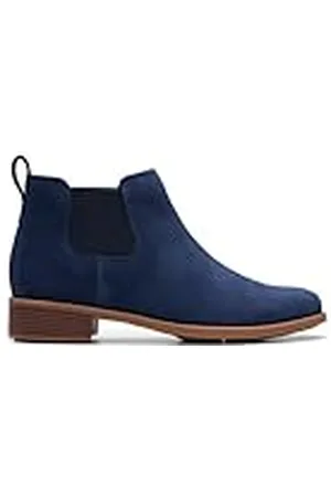 Clarks Top Havisham, Botas Estilo Chelsea Mujer, Azul Marino (Navy Suede), 40 EU