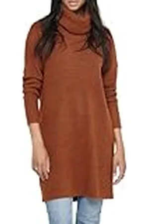 ONLY Onljana L/S Cowlnck Dress Wool Knt Noos Vestido, Ginger Bread W. Melange, M Mujeres