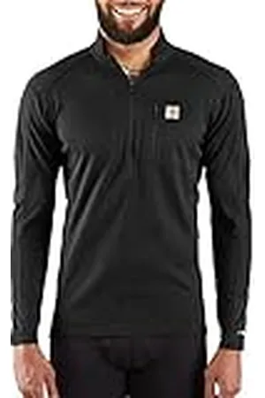Carhartt Base Force Tech-Camiseta térmica de Manga Larga con Cremallera de un Cuarto Capa Superior, , L para Hombre