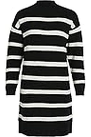 VILA Viril L/S Vestido de Punto sin Cuello Falso/Ln, , L para Mujer