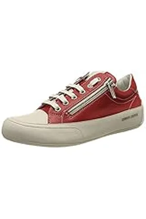 Candice Cooper ROCK DELUXE ZIP CRUST/NAPPA WHITE-RED, Zapatillas de gimnasio Mujer, Blanco/Rojo (White/Red), 33 EU