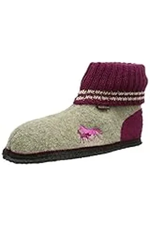 Pferdefreunde 250078, Zapatillas Altas Niñas, Beige/Burgund, 21