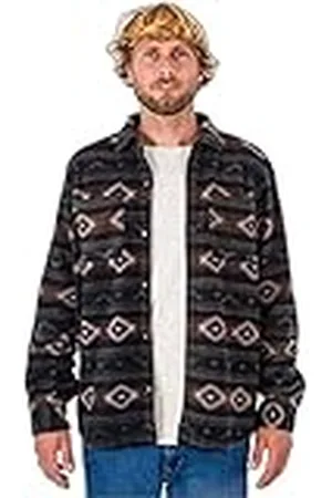 Hurley Camisa Santa Cruz Windchill LS para Hombre, Color Negro, S, Negro, S