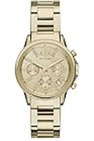 Armani Exchange Reloj Mujer, Movimiento cronógrafo de cuarzo, 36mm Caja de acero inoxidable dorado con correa de acero inoxidable, AX4327