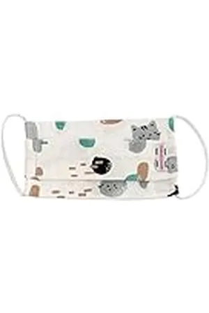 Doudou et Compagnie DC3752 - Máscara de algodón, diseño de gatos, color blanco