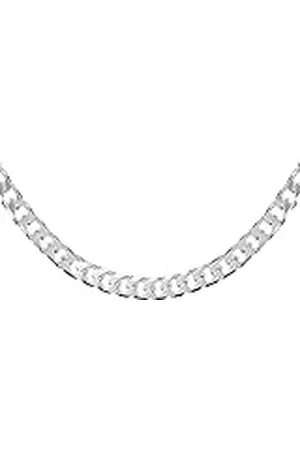 Amazon Cadena barbada de esterlina con corte diamante, 51 cm