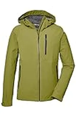 Killtec Hombres Chaqueta funcional impermeable/chaqueta exterior con capucha. KOS 25 MN JCKT, green, M, 41314-000