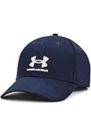 Under Armour Lockup Adj Gorra con visera y cierre ajustable, cómoda gorra deportiva para hombre, color azul medianoche/blanco