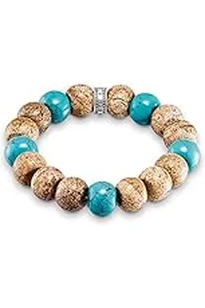 Thomas Sabo Pulsera para Hombre de Plata de Ley 925/1000 con Turquesa