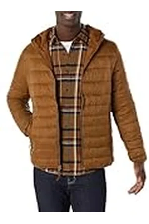 Amazon Chaqueta Acolchada con Capucha, Plegable, Ligera y Resistente a la Lluvia Hombre, , XXL