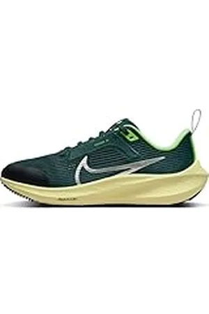 Nike Air Zoom Pegasus 40 (GS), Bajo, Deep Jungle/Mtlc Platinum-Luminous Green, EU