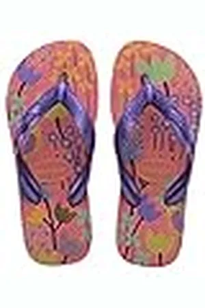 Havaianas Kids Flores, Chanclas, Cómodas, Duraderas y Divertidas, Suela con Estampado Floral, Tiras Metalizadas y Suela Antideslizante, Niñas