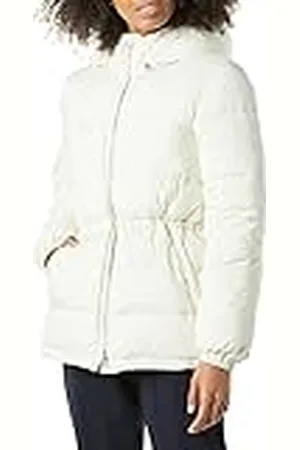 Amazon Chaqueta de Invierno Acolchada y Resistente con Capucha y Cintura Ajustable Mujer, , S