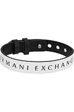 Armani Exchange Pulsera Para Hombre, Longitud: 250mm, Ancho: 13mm Negro Pulsera De Cuero, AXG0107040