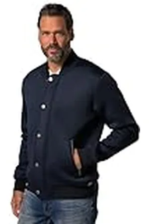 JP 1880 College-Jacke, Scuba, Collegekragen, Zipper Chaqueta, Azul Oscuro, XXXXXL Hombres