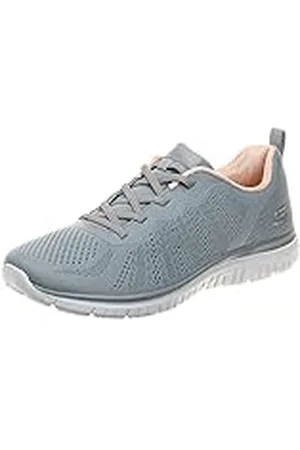 Skechers Virtue BE, Zapatillas Mujer, Gray Engineered Mesh/Coral Trim, 56 EU