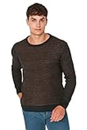 Trendyol Suéter Ajustado Liso con Cuello Redondo Sudadera, , M para Hombre