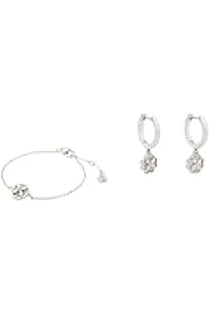 Kate Spade Heritage Bloom Pulsera y aros, transparente/plateado