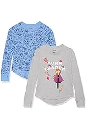 Amazon Disney | Marvel | Star Wars | Frozen Camisetas Térmicas de Manga Larga Niña, Pack de 2, , 8 años