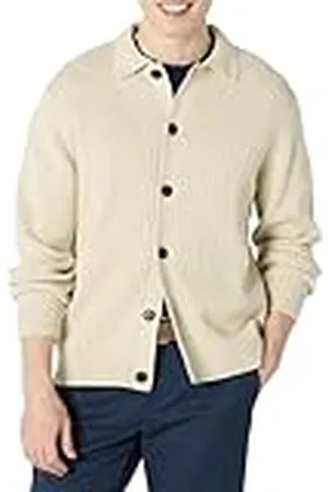 Amazon Jersey Tipo Cárdigan con Cuello y Corte Holgado Hombre, , L