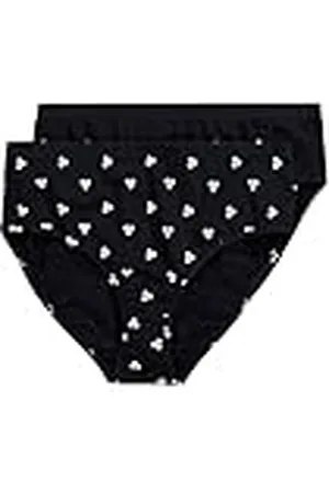 Ulla Popken Slips, 2er-Pack, Uni/Ringel, Biobaumwolle Ropa Interior, , 54-56 Mujeres